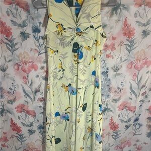 Vintage Floral Sleeveless Dress - Multicolor